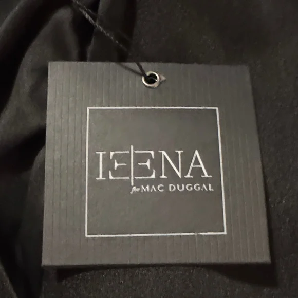 Mac Duggal Wrap Black Satin Lapel Blazer/dress Size 12 - Picture 5 of 7